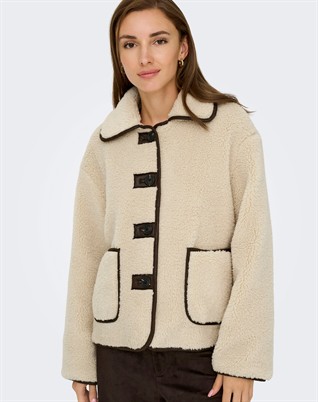 JDYNoella Life Teddy Jakke - Cement